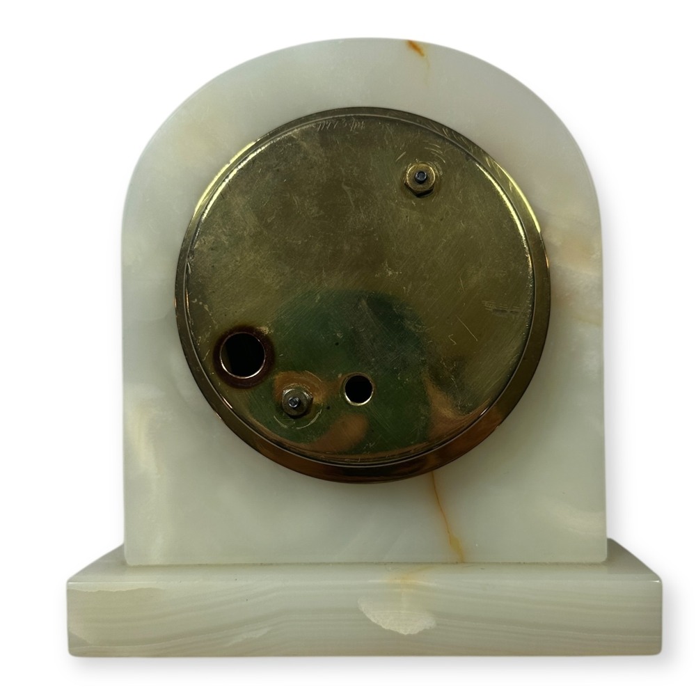 Vintage Made in USA Onyx Mantel Clock Movement by Sessions 7" Working - Picture 6 of 8